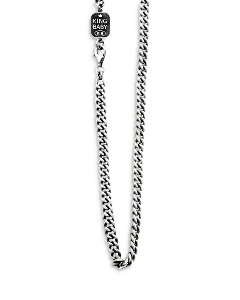 King Baby Sterling Silver Men's Curb Link Chain Necklace, 24" 2