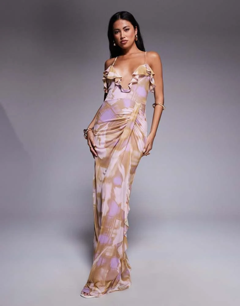 chinese dress ladies One Shoulder Ruffle Mini Dress main image 1