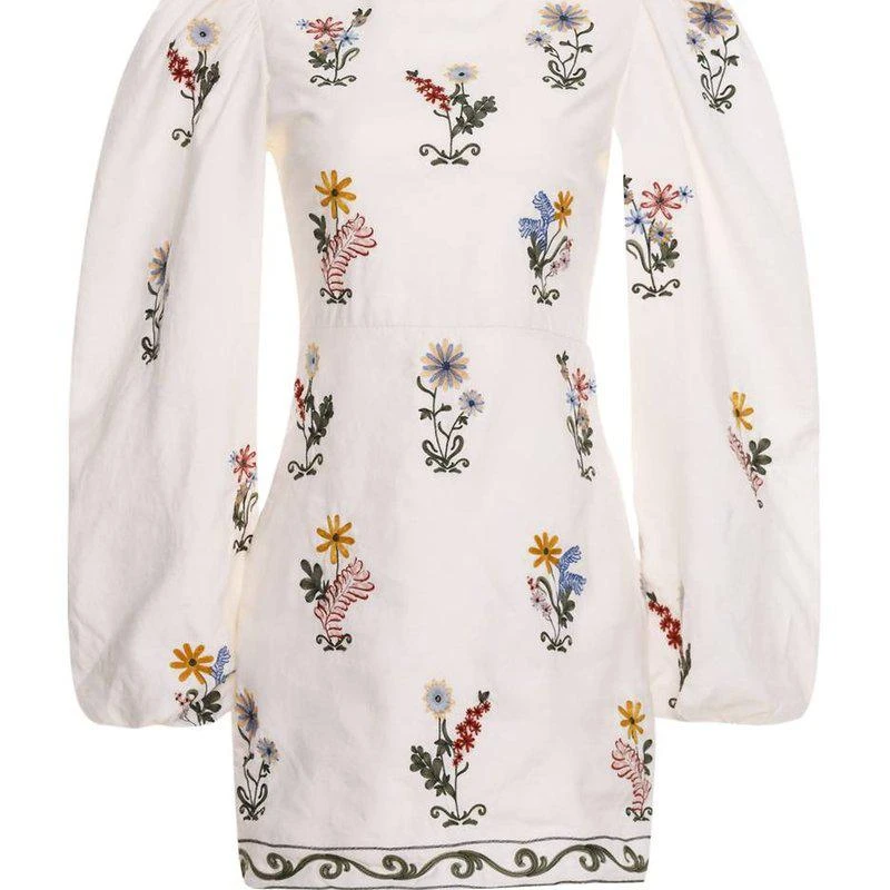 Shop Guaba Pradera Open-Back Embroidered Linen Mini Dress In Multi on Sale  at BeyondStyle  Get 75% Off Guaba Pradera Open-Back Embroidered Linen Mini  Dress In Multi with Limited-Time Flash Deals, Exclusive