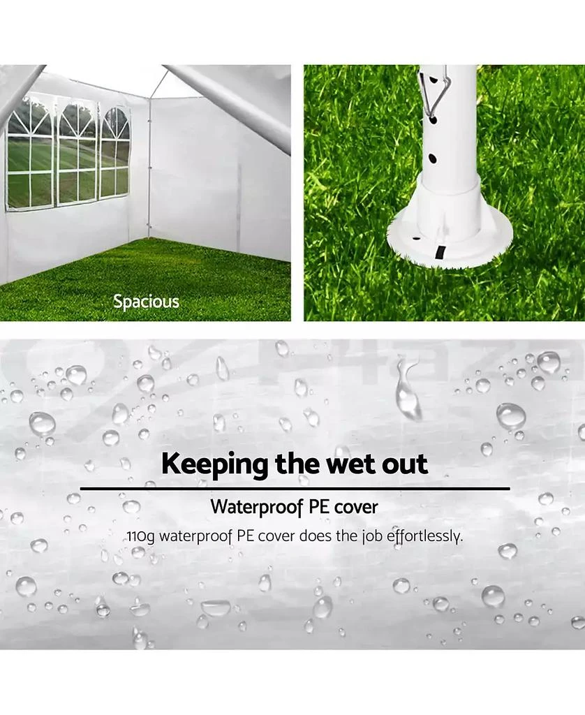 Flynama 10x20 Ft Outdoor Wedding Party Canopy Tent with 6 Removable Sidewalls Ropes and Stakes for Events Gatherings 6