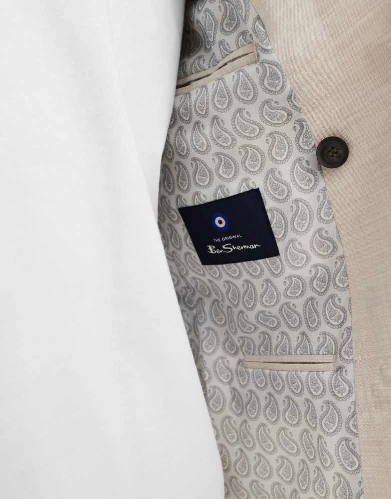 Ben Sherman Ben Sherman double breasted suit jacket in beige 4