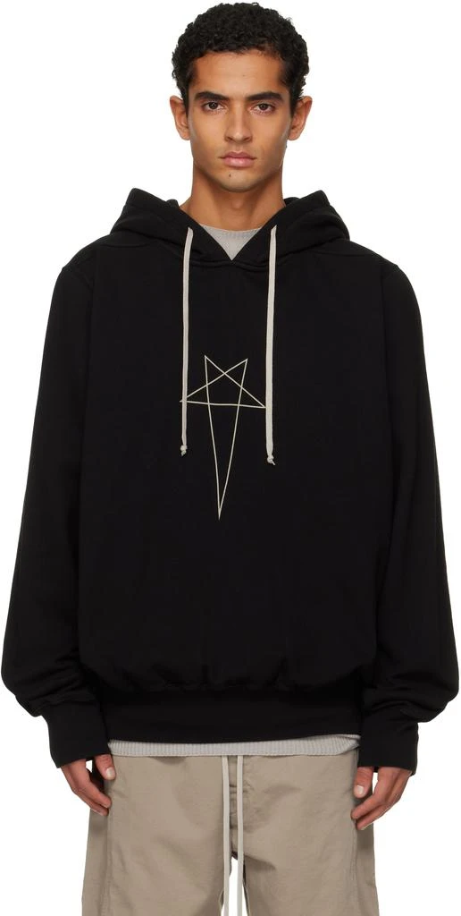 Rick Owens Black Penta Oversized Hoodie 1