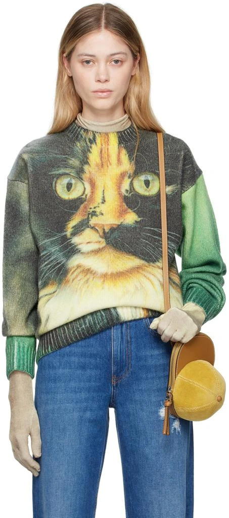 JW Anderson Green Printed Sweater 1