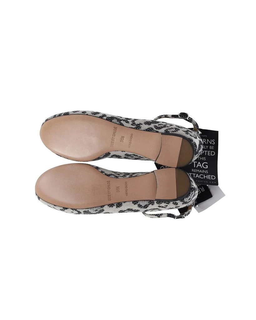 See by Chloé Chloe Leopard Print T-Strap Flats in Multicolor Canvas 6