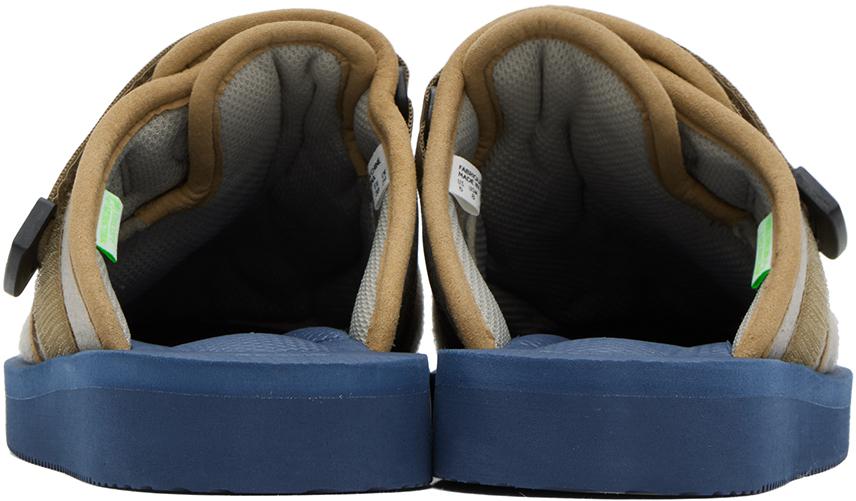 SUICOKE Taupe & Navy ZAVO-VPO Slippers