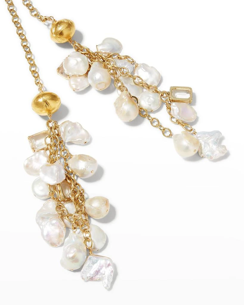 Devon Leigh Freshwater and Keishi Pearl Lariat Necklace 3