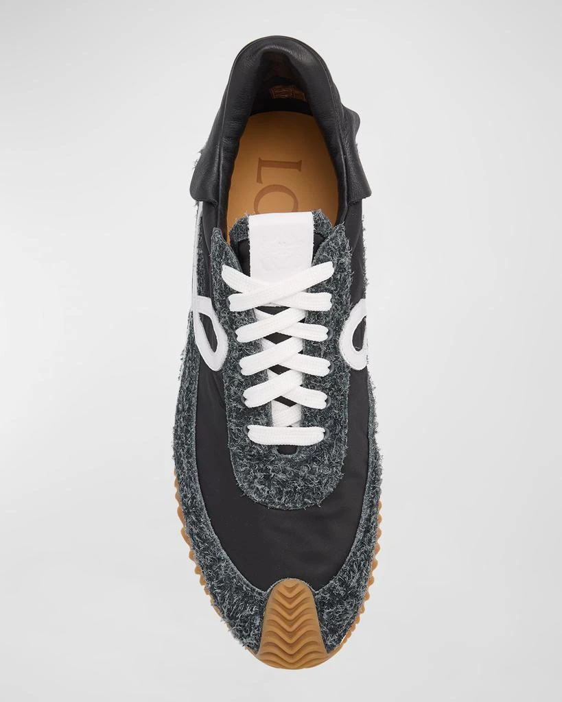 Loewe Men's Flow Runner Nylon and Brushed Suede Sneakers 4