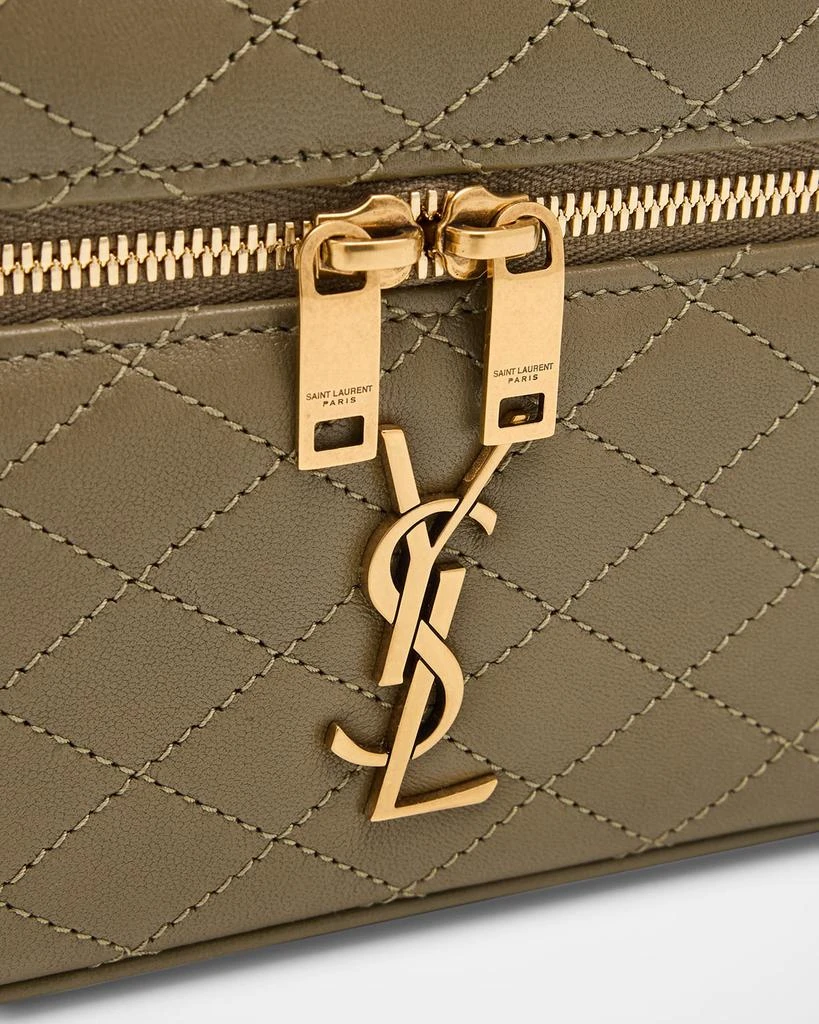 Yves Saint Laurent Gabby Mini Vanity Case in Quilted Leather with Gold Hardware 7