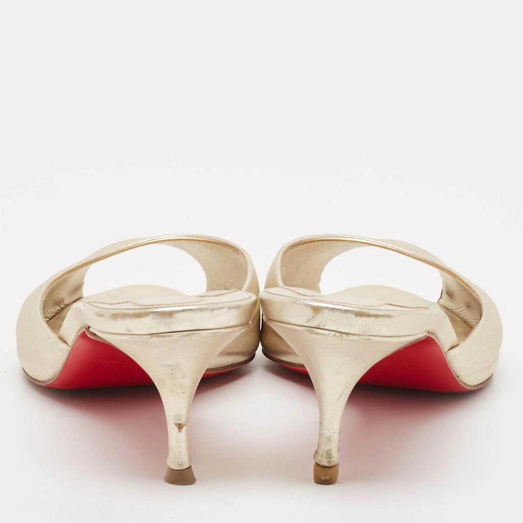 Christian Louboutin Christian Louboutin Metallic Gold Leather Me Dolly Slide Sandals Size 37.5 5