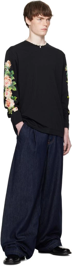 Simone Rocha Black Rose Bouquet Long Sleeve T-shirt 4