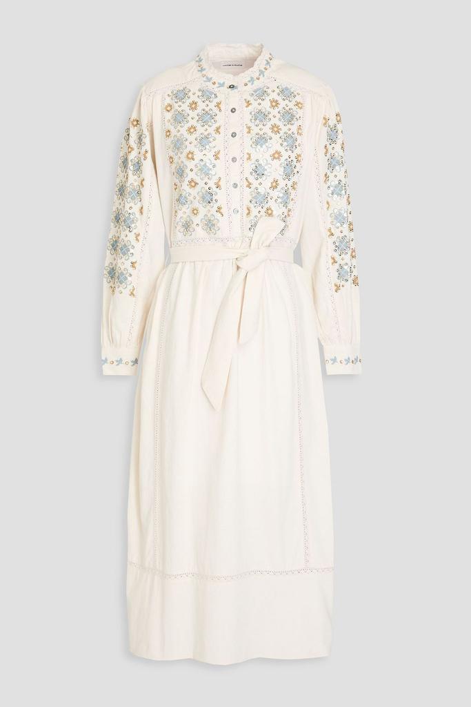 ANTIK BATIK Joana embellished cotton midi dress