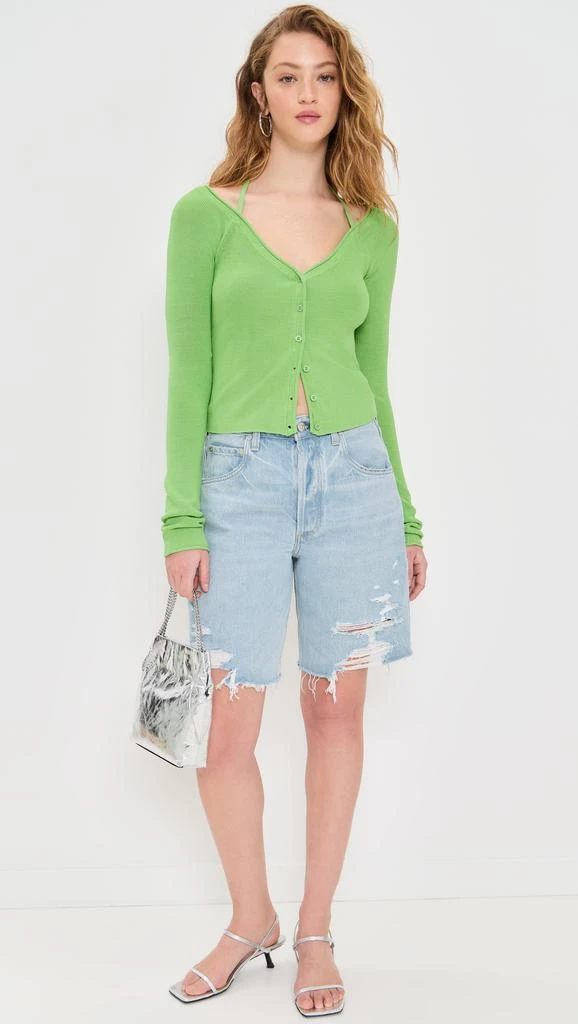 Good American Stretch Rib Knit Off Shoulder Top 4