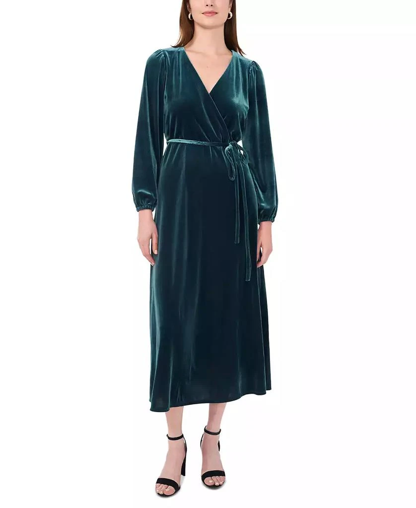 MSK Women's Long-Sleeve Stretch-Velvet Dress 1