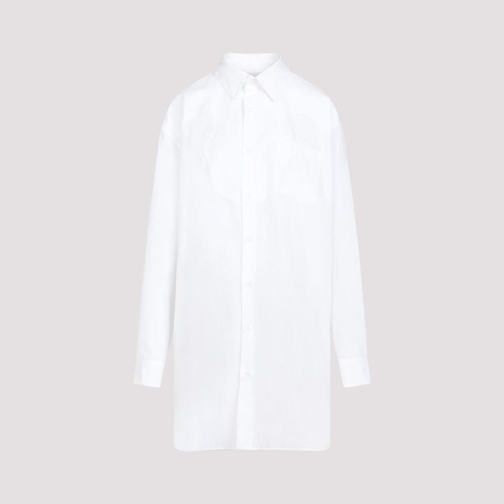MAISON MARGIELA WHITE POPLIN SHIRT MINI DRESS