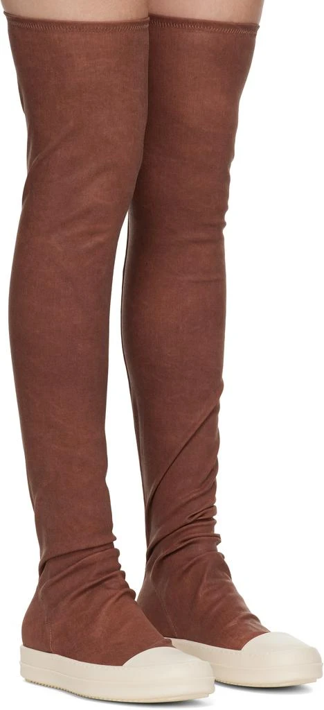 Rick Owens Red Porterville High Sock Sneaks Tall Boots 4