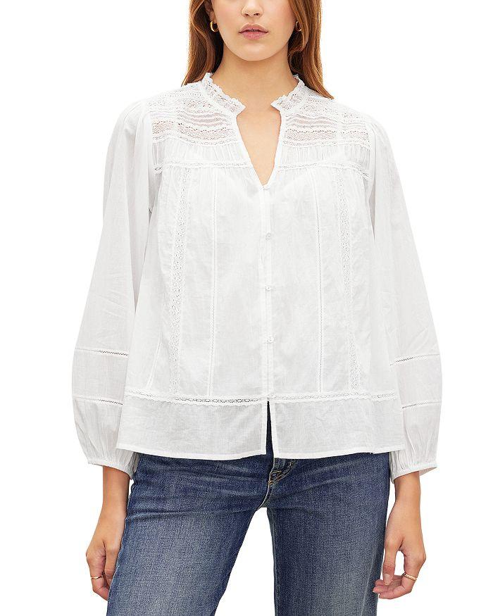 Velvet by Graham & Spencer Liam Lace Trim Blouse