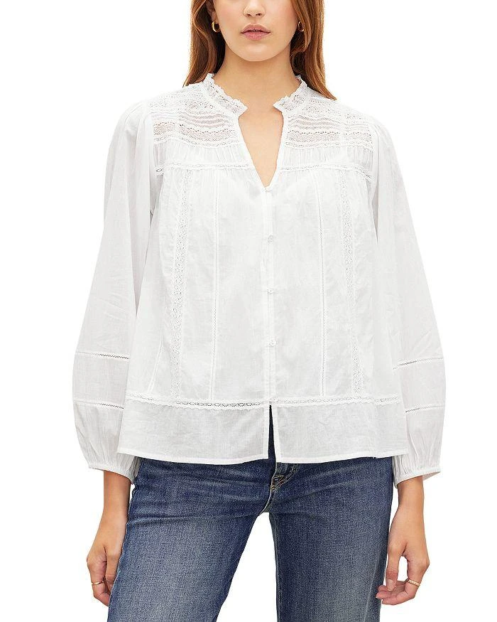 Velvet by Graham & Spencer Liam Lace Trim Blouse 1