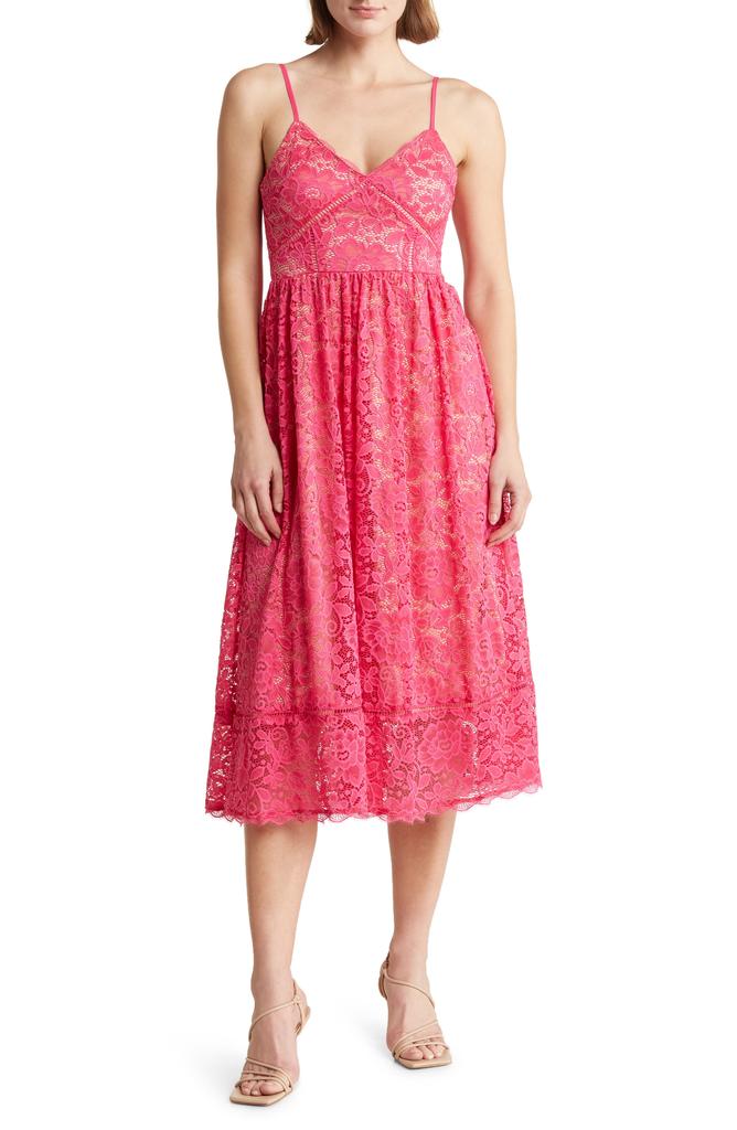 Crochet Stretch Lace Midi Dress