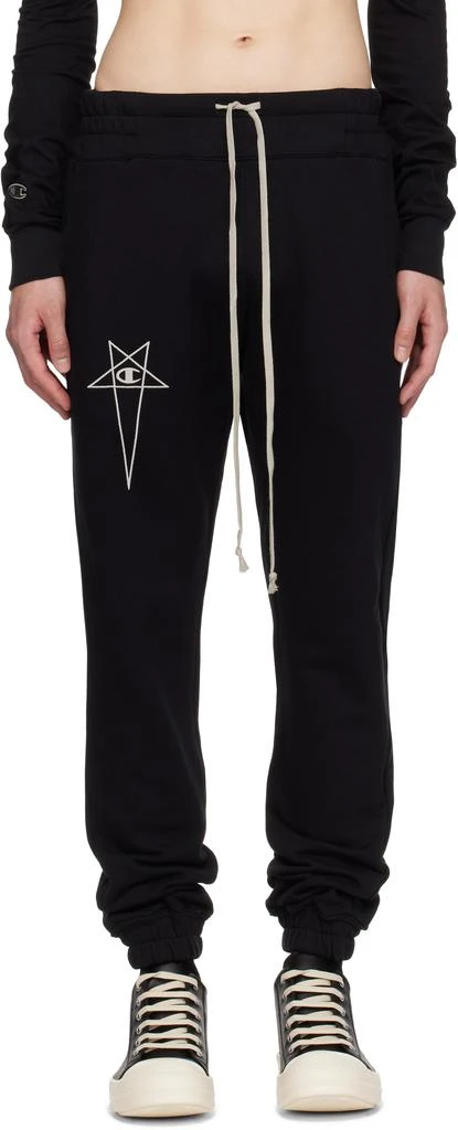 Rick Owens Black Champion Edition Joggers Sweatpants 1