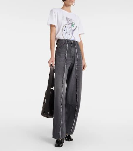 MM6 Maison Margiela Distressed wide-leg jeans 7