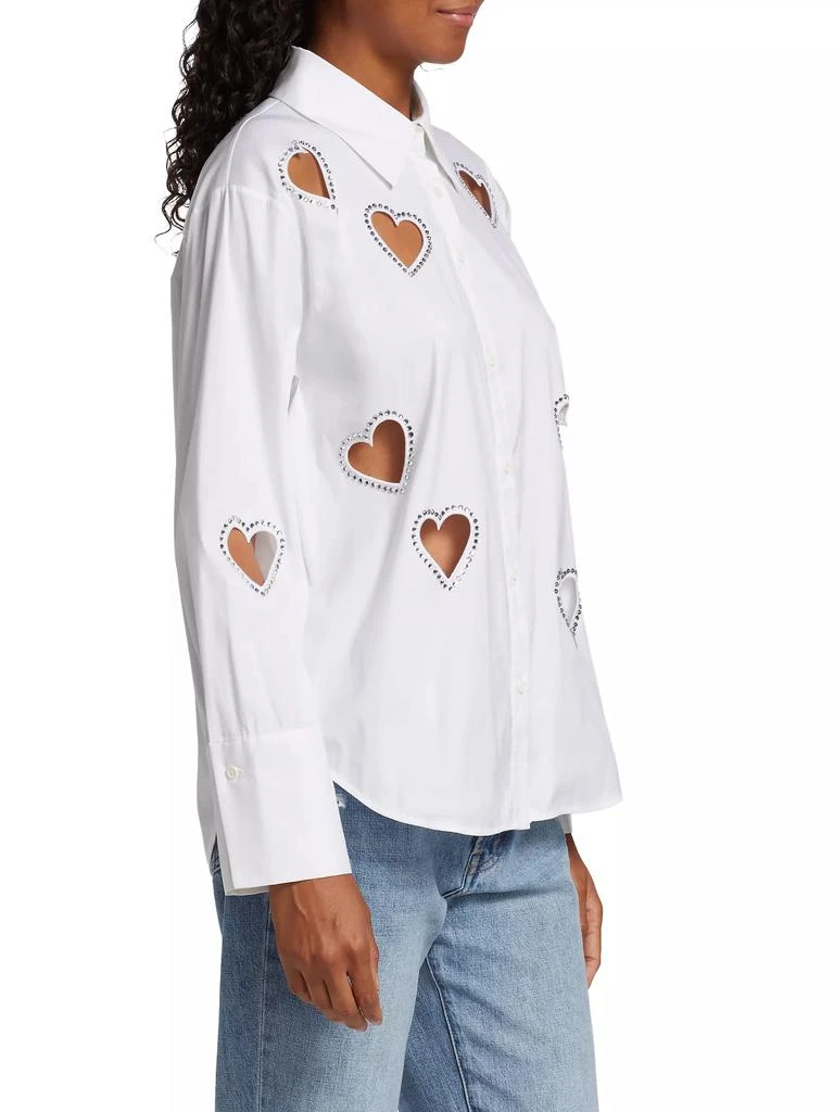 Alice + Olivia Finley Crystal-Embellished Heart Cut Out Shirt 4