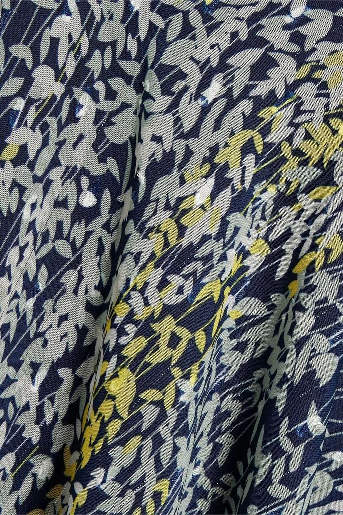 MIKAEL AGHAL Printed metallic fil coupé chiffon midi dress 4