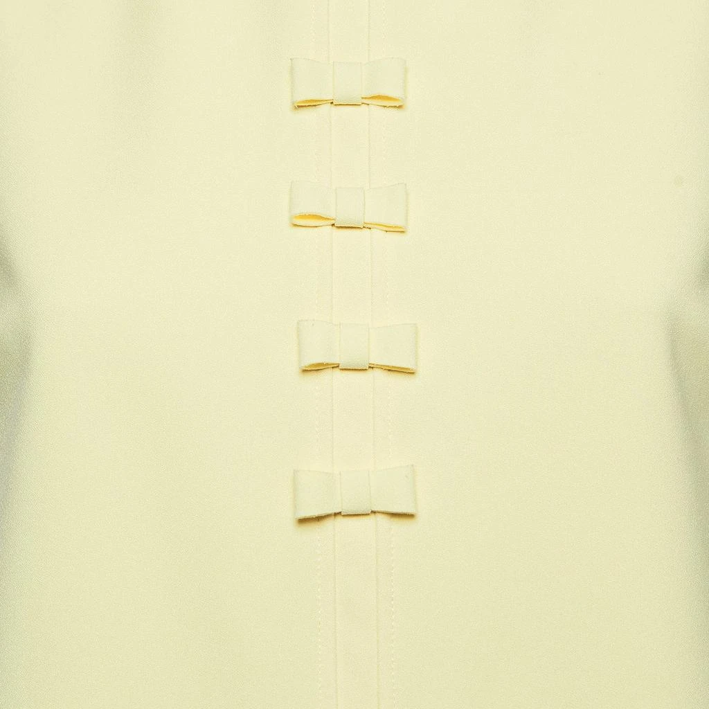 ELISABETTA FRANCHI Elisabetta Franchi Yellow Crepe Bow Detail Passepartout Dress S 3