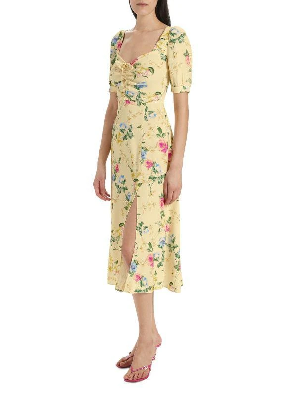 Favorite Daughter The Vineyard Floral Puff-Sleeve Midi-Dress 3