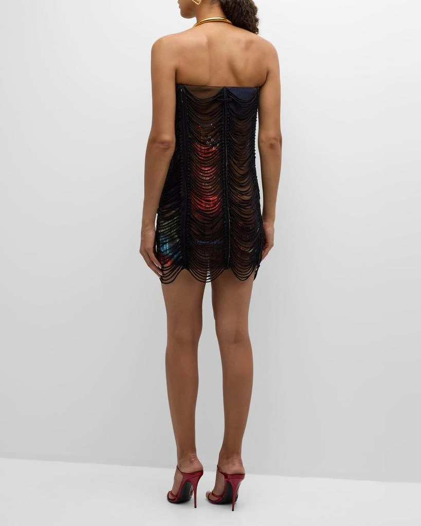 Jean Paul Gaultier City-Print 3D Slashing Strapless Mini Dress 4