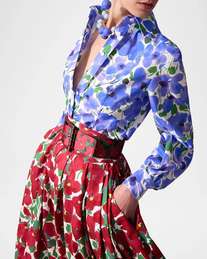Carolina Herrera Floral-Print Button-Down Blouse 4