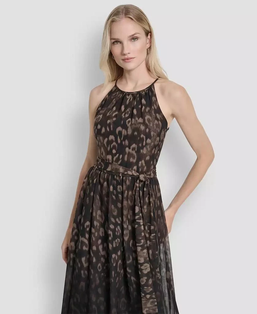 DKNY Women's Fit and Flare Sleeveless Crew Neck Midi Dress 2