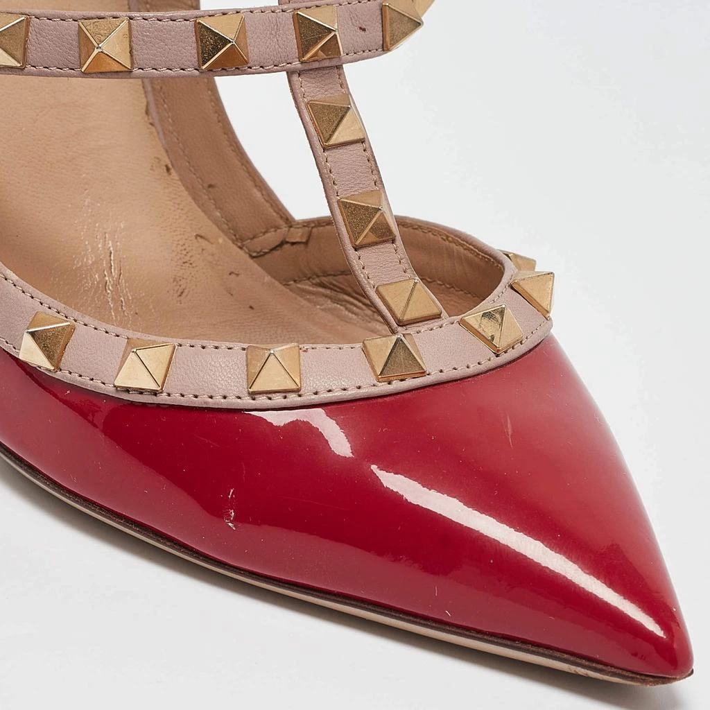 Valentino Valentino Red Patent Leather Rockstud Ankle Strap Pumps Size 37.5 8