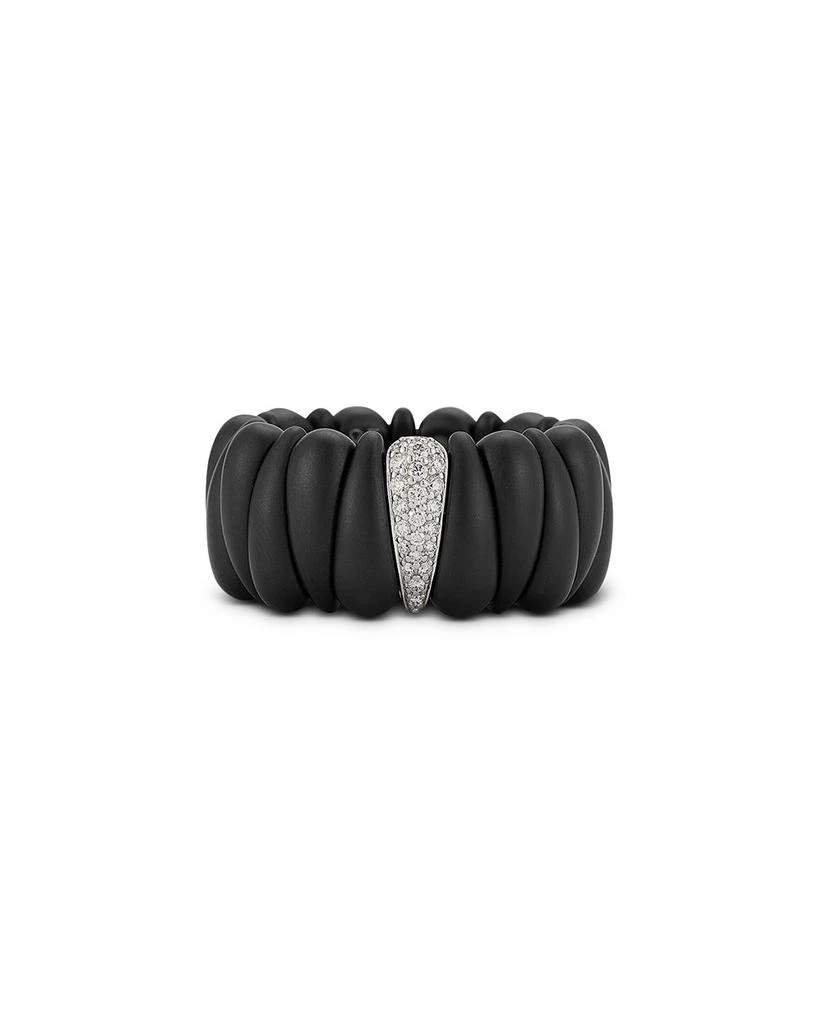 Roberto Demeglio 18K White Gold Demeglio Diamond & Matte Ceramic Artiglio Stretch Ring 1