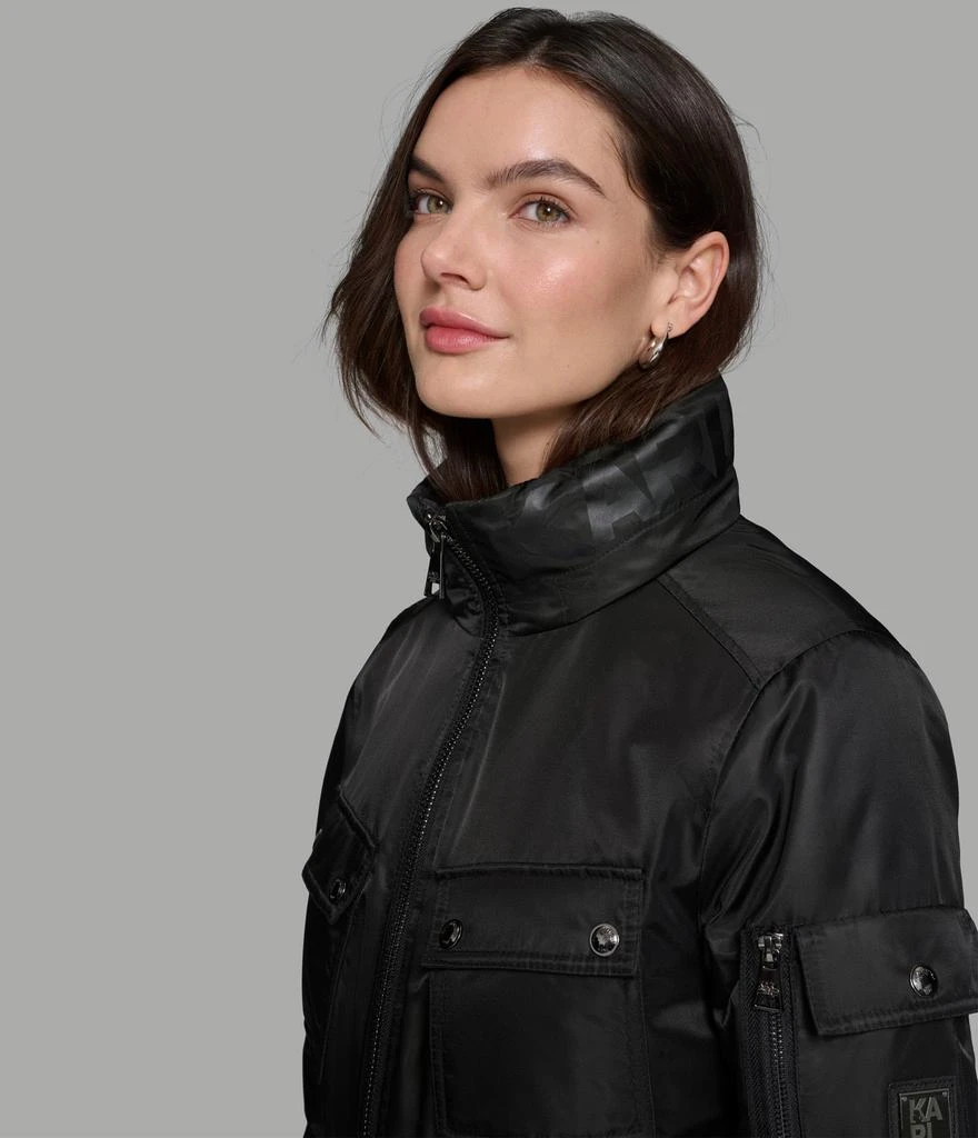 Karl Lagerfeld Paris LONG BOMBER JACKET WITH HIDDEN HOOD 7