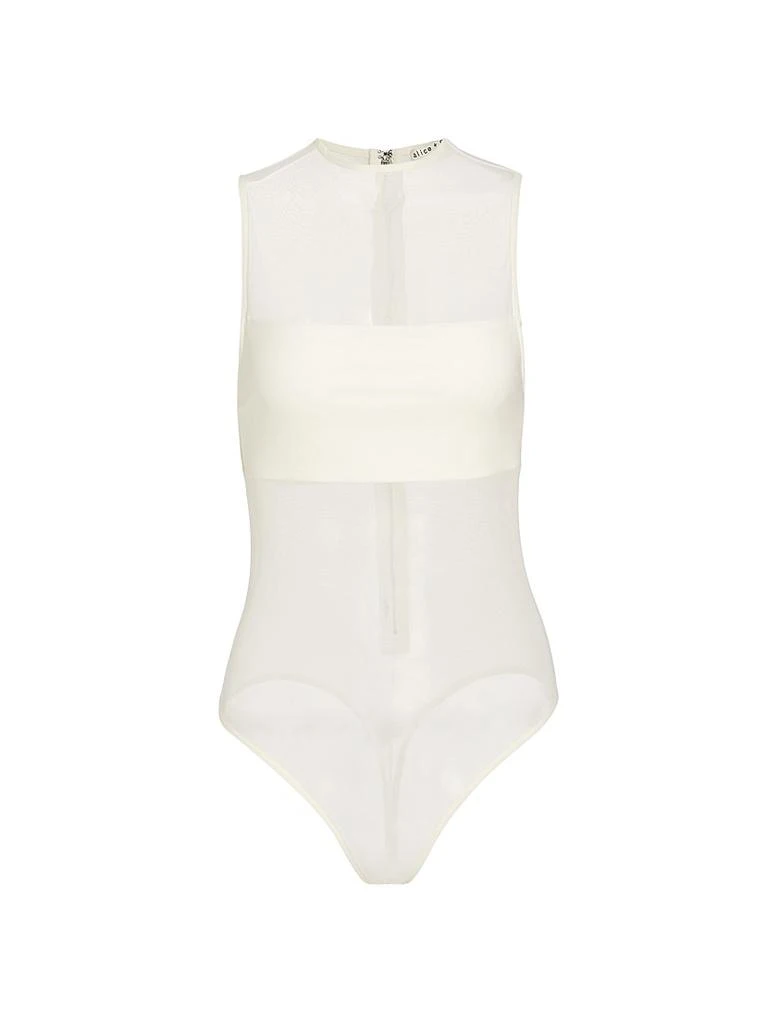 Alice + Olivia Nichol Mesh Sleeveless Bodysuit 1
