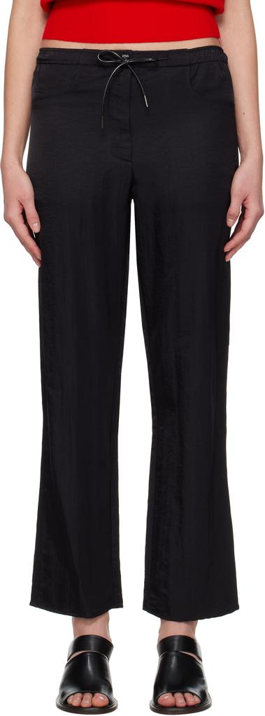 Nothing Written Black Nylon Drawstring Lounge Pants