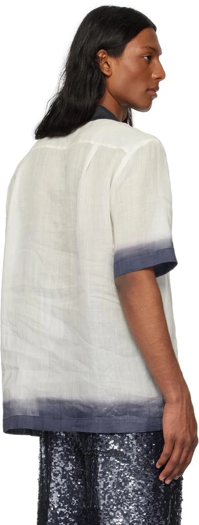 Dries Van Noten Off-White 
Navy Embroidered Shirt 3