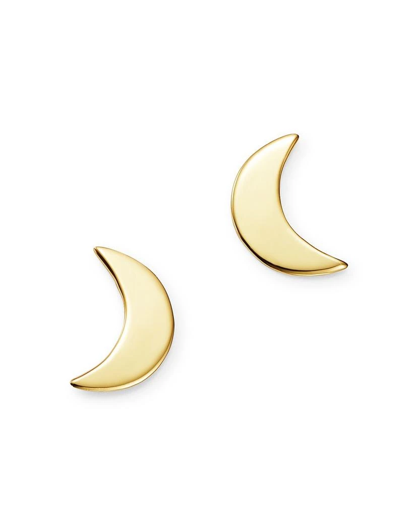Moon & Meadow Small Moon Stud Earrings in 14K Yellow Gold - Exclusive 1