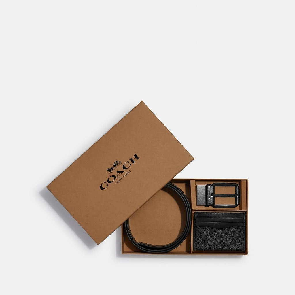 Coach Coach Outlet Boxed Card Case And Belt Gift Set In Colorblock Signature Canvas 5