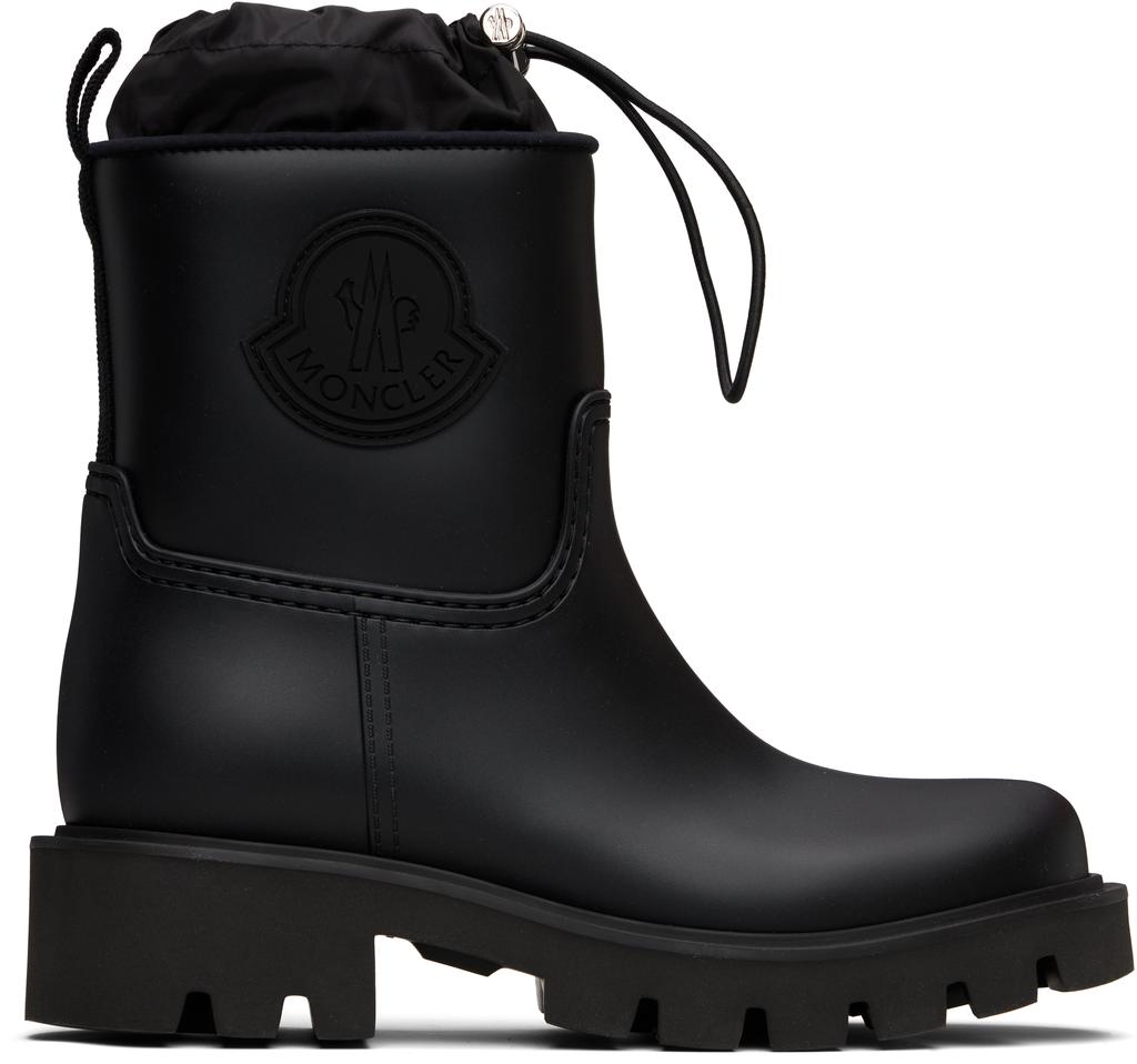 Moncler Black Kickstream Rain Boots