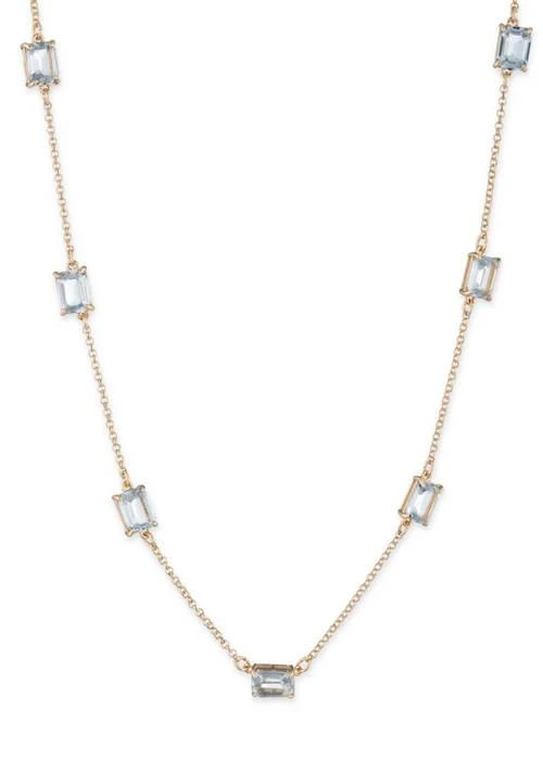 Ralph Lauren Ralph Lauren Gold Tone Blue Station Collar Necklace 1