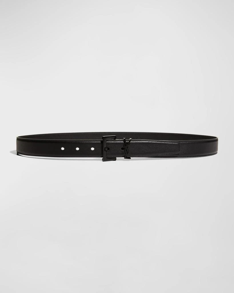 Yves Saint Laurent Tonal YSL Calf Leather Belt 1