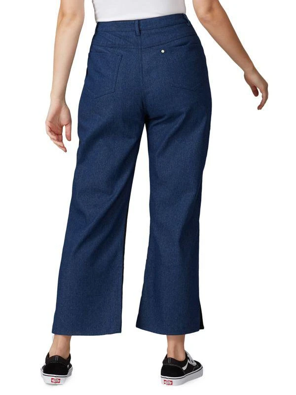 VEDA Two Tone Cropped Wide Leg Jeans 2