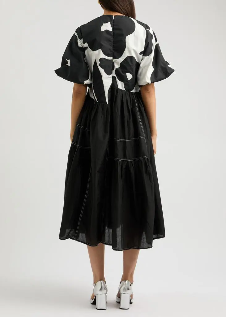 LOVEBIRDS Printed silk midi dress 3