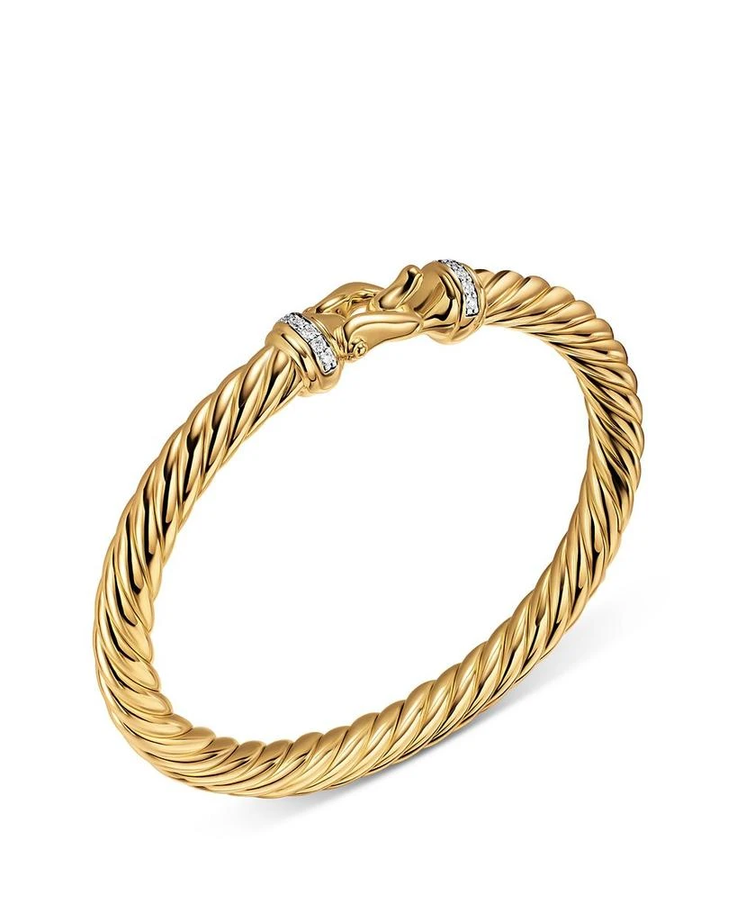 David Yurman Cablespira® Buckle Bracelet in 18K Yellow Gold with Diamonds, 6mm 3