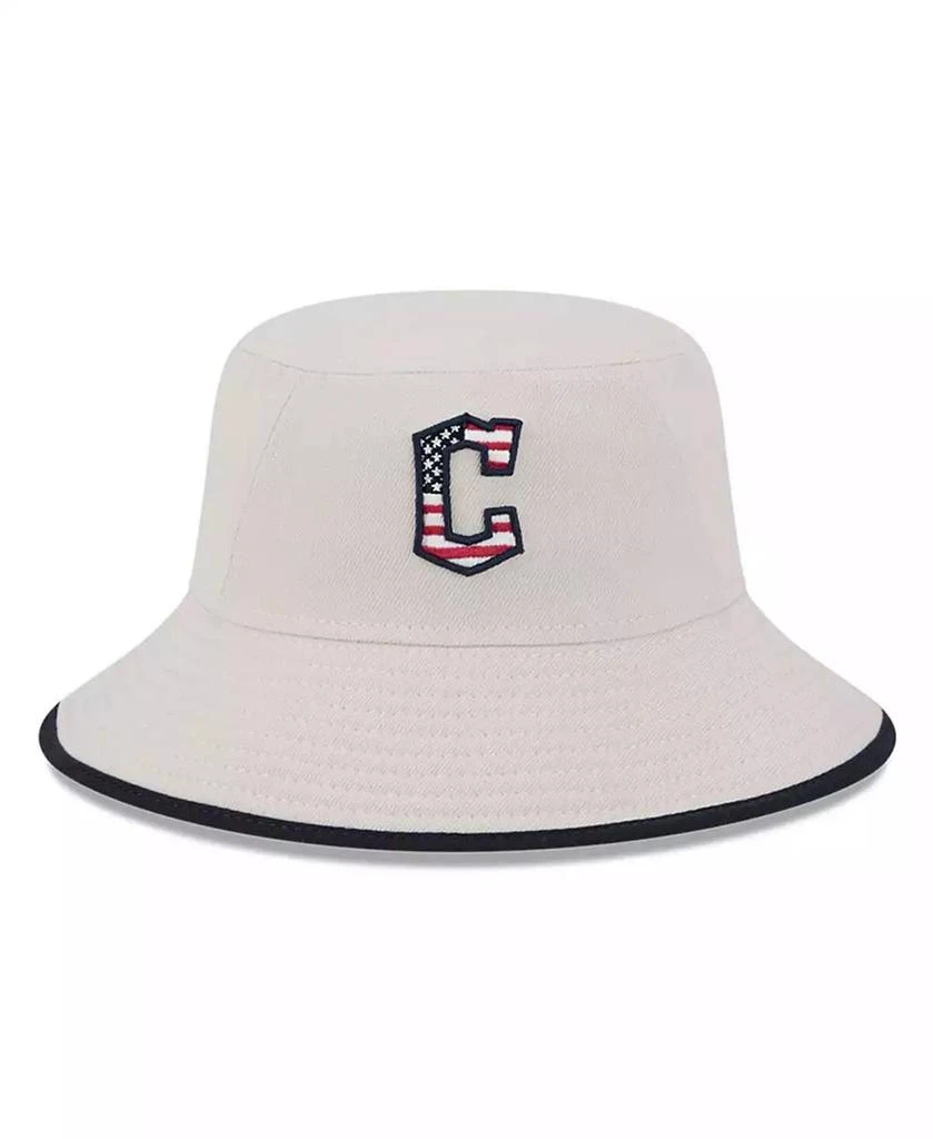 New Era Men's Khaki Cleveland Guardians 2024 Fourth of July Bucket Hat 4