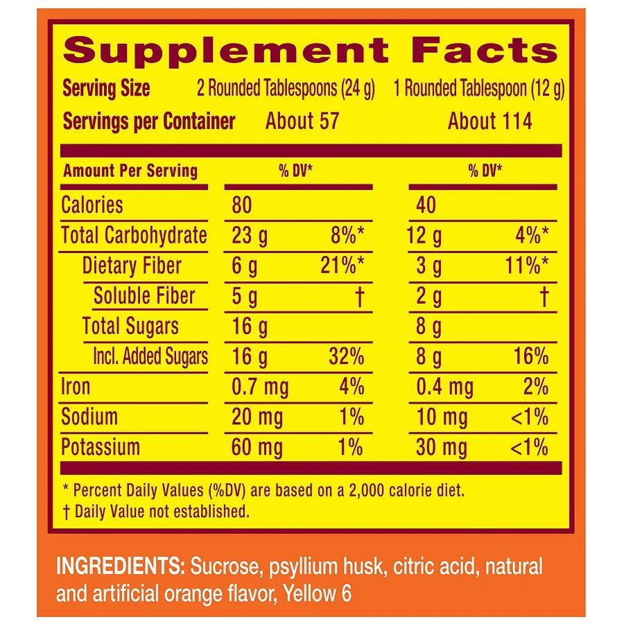 Metamucil 4-in-1 Psyllium Fiber Supplement, Real Sugar Orange 8