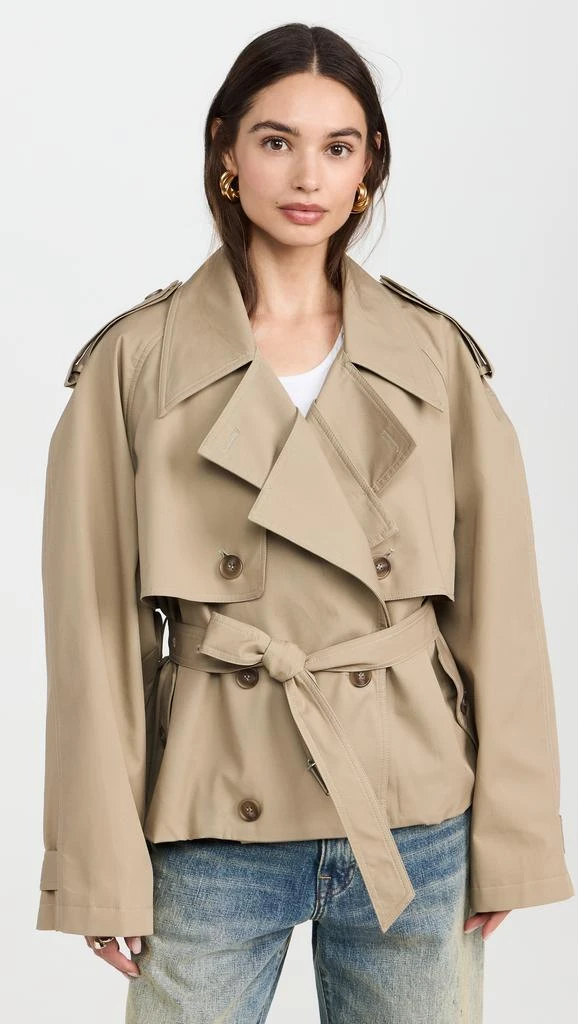 Pixie Market Oversized Cropped Trench Jacket 6