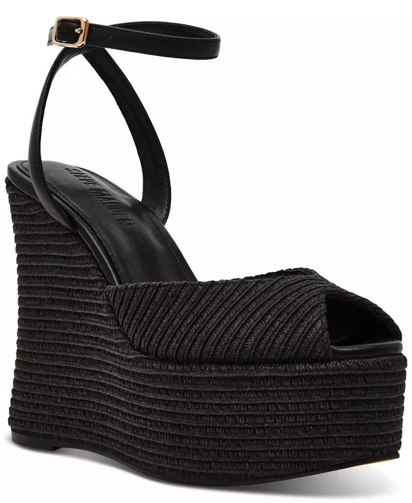 Steve Madden Women's Wanona Raffia Wedge Sandals 1