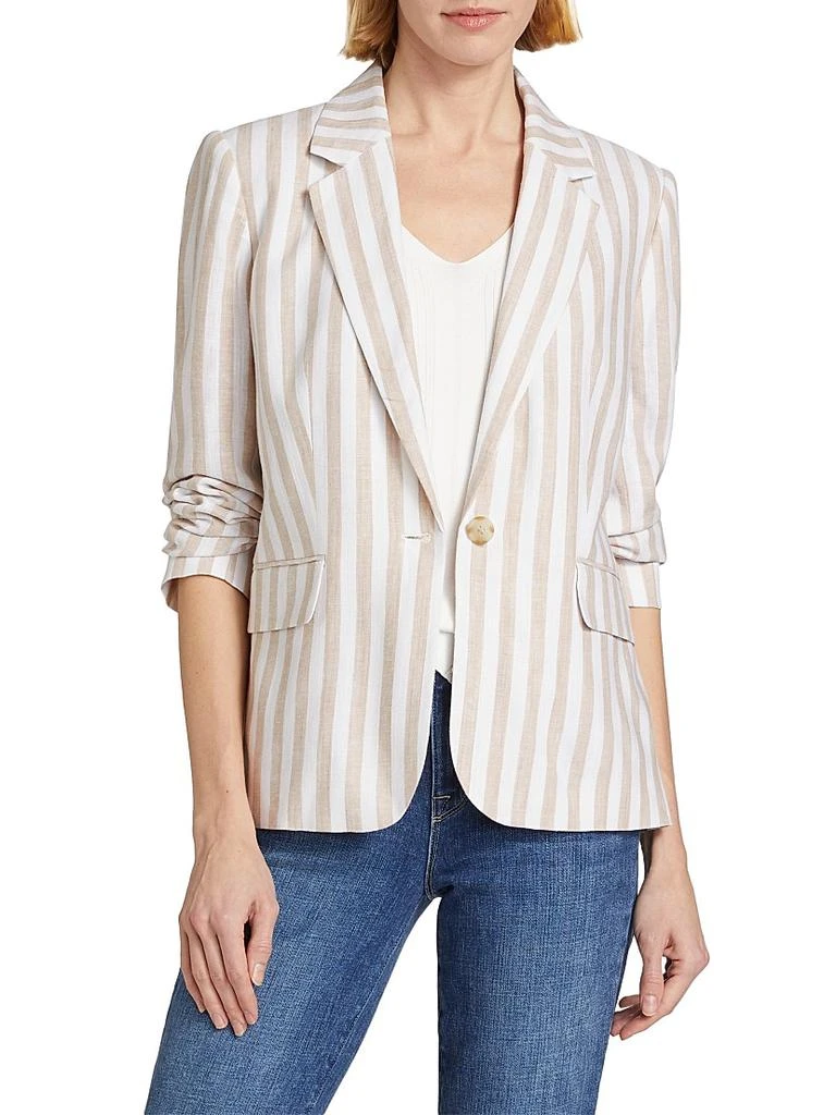 Tahari Helena Striped Linen-Blend Blazer 3